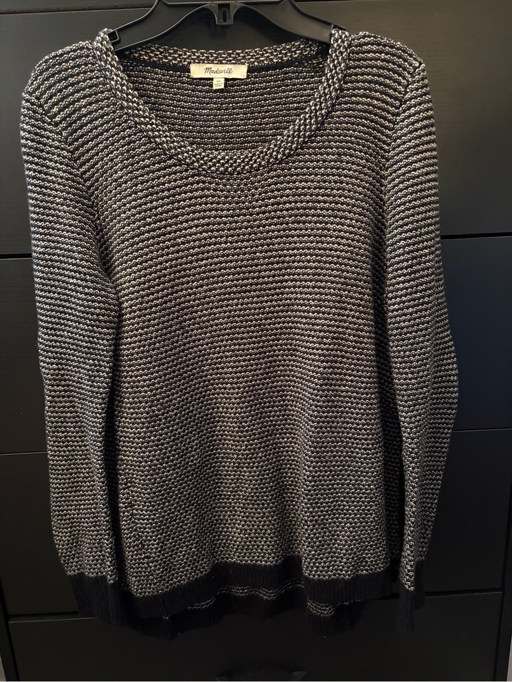 Madewell Black & White Crew Neck Sweater